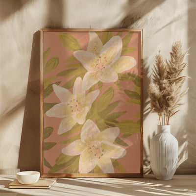 Lilies - Square Stretched Canvas, Poster or Fine Art Print I Heart Wall Art