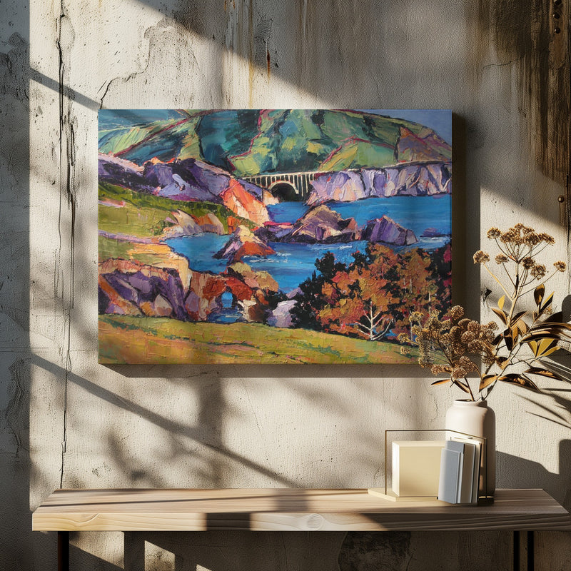 Big Sur - Square Stretched Canvas, Poster or Fine Art Print I Heart Wall Art