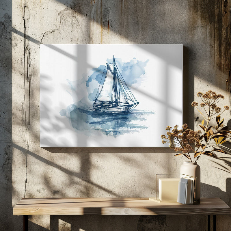 Sailboat - Stretched Canvas, Poster or Fine Art Print I Heart Wall Art