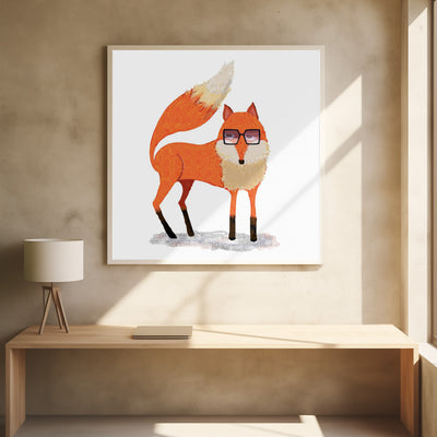 Fox with Sunglasses - Stretched Canvas, Poster or Fine Art Print I Heart Wall Art