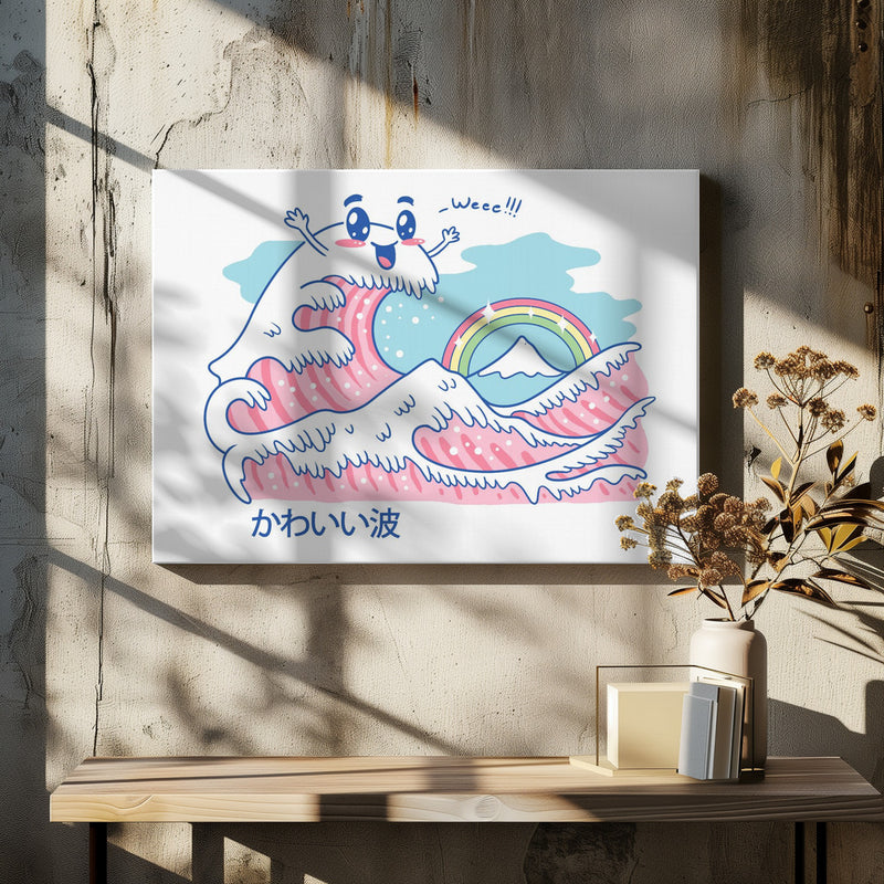 Great Kawaii Wave - Stretched Canvas, Poster or Fine Art Print I Heart Wall Art