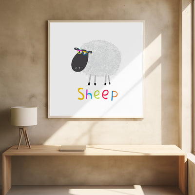 Dal 136d Sheep Dots 35x35 - Stretched Canvas, Poster or Fine Art Print I Heart Wall Art