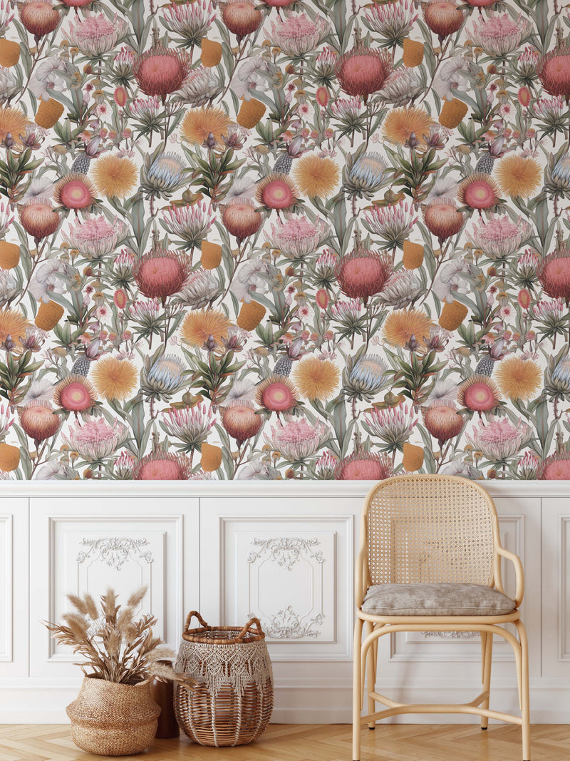 A Busy Garden - Australian Floral Removable Wallpaper I Heart Wall Art Australia