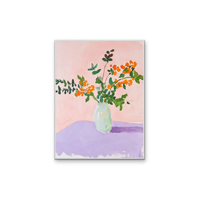 A Sweet Scent - Abstract Pink Purple Orange Flower Vase Wall Art Print I Heart Wall Art Australia