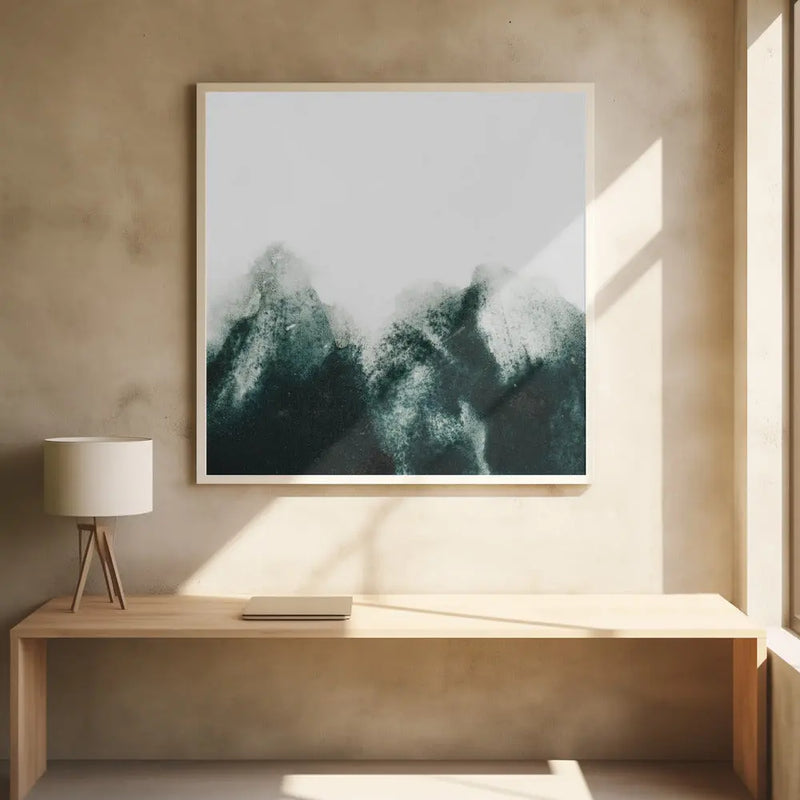 Atmospheric Mountains - Square Stretched Canvas, Poster or Fine Art Print I Heart Wall Art