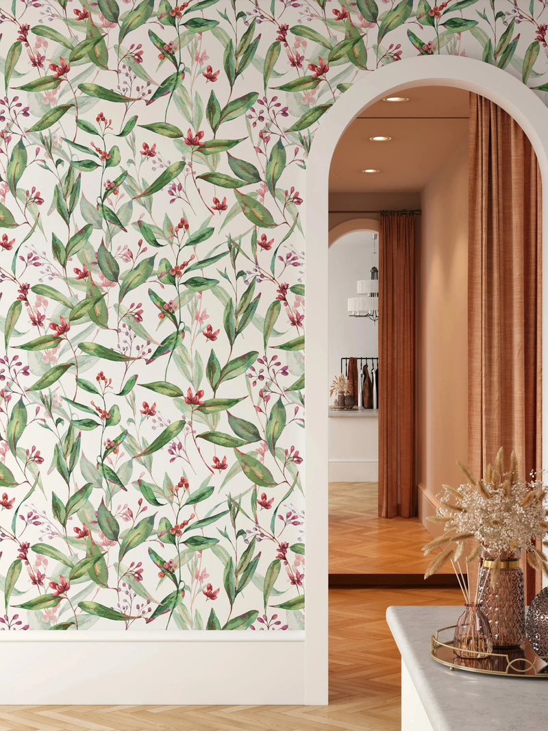 Australian Native Garden HALF SIZE - Australian Native Watercolour Removable Wallpaper