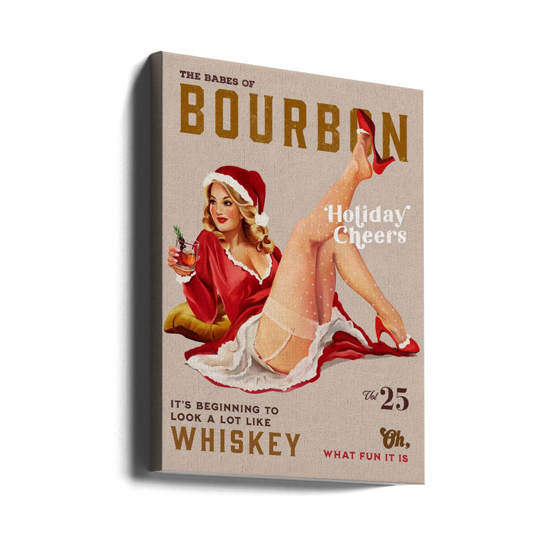 Babes of Bourbon Vol 25 Holiday Cheer Christmas Pinup - Stretched Canvas, Poster or Fine Art Print I Heart Wall Art