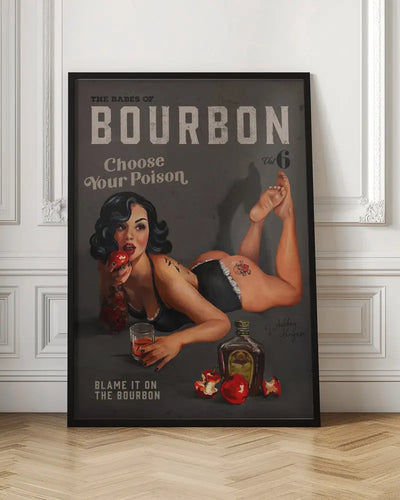 Babes of Bourbon Vol 6 Choose Your Poison Sexy Pinup - Stretched Canvas, Poster or Fine Art Print I Heart Wall Art