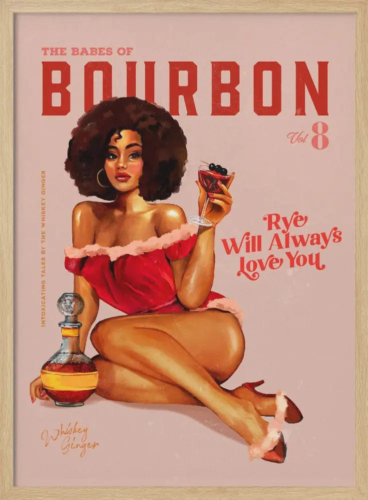 Babes of Bourbon Vol 8 Vintage Pinup Girl With Afro - Stretched Canvas, Poster or Fine Art Print I Heart Wall Art