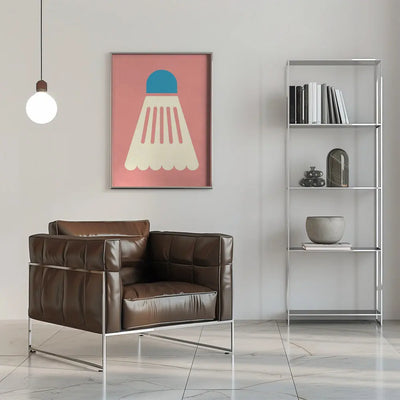 Badminton White Blue - Stretched Canvas, Poster or Fine Art Print I Heart Wall Art