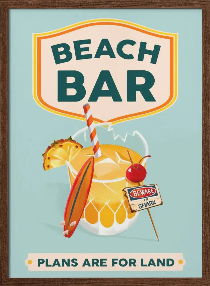 Beach Bar Summer Tropical Cocktail Bar Art - Stretched Canvas, Poster or Fine Art Print I Heart Wall Art