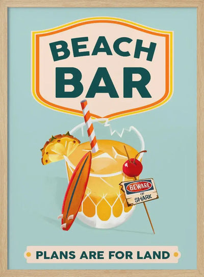 Beach Bar Summer Tropical Cocktail Bar Art - Stretched Canvas, Poster or Fine Art Print I Heart Wall Art