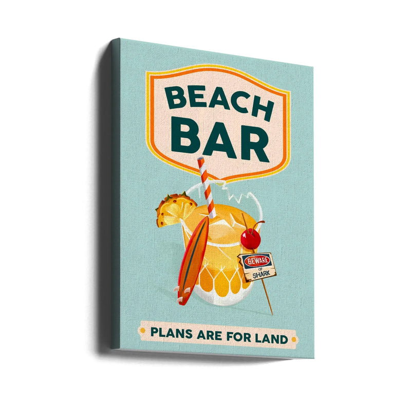 Beach Bar Summer Tropical Cocktail Bar Art - Stretched Canvas, Poster or Fine Art Print I Heart Wall Art