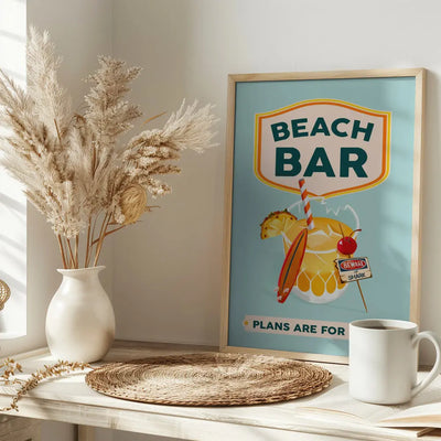 Beach Bar Summer Tropical Cocktail Bar Art - Stretched Canvas, Poster or Fine Art Print I Heart Wall Art