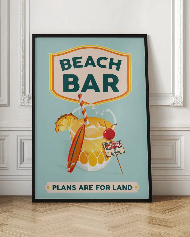 Beach Bar Summer Tropical Cocktail Bar Art - Stretched Canvas, Poster or Fine Art Print I Heart Wall Art