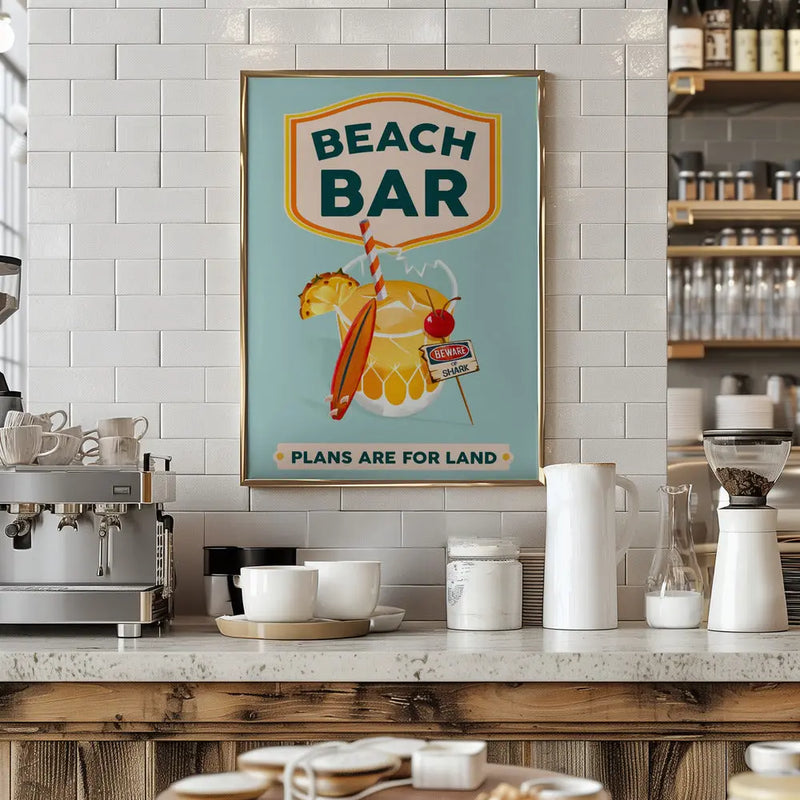 Beach Bar Summer Tropical Cocktail Bar Art - Stretched Canvas, Poster or Fine Art Print I Heart Wall Art