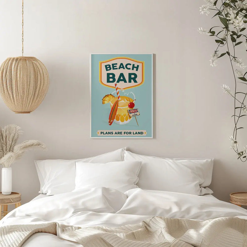 Beach Bar Summer Tropical Cocktail Bar Art - Stretched Canvas, Poster or Fine Art Print I Heart Wall Art