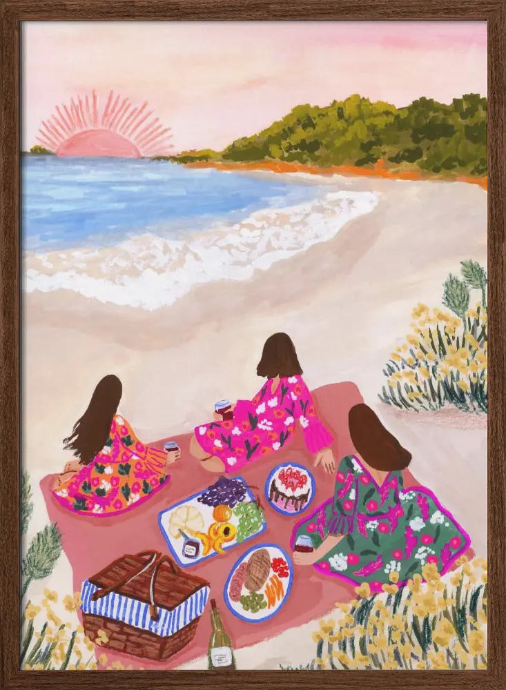 Beach Picnic - Stretched Canvas, Poster or Fine Art Print I Heart Wall Art