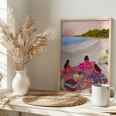 Beach Picnic - Stretched Canvas, Poster or Fine Art Print I Heart Wall Art