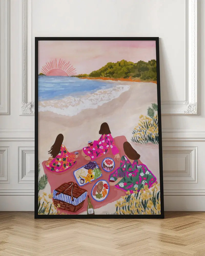 Beach Picnic - Stretched Canvas, Poster or Fine Art Print I Heart Wall Art