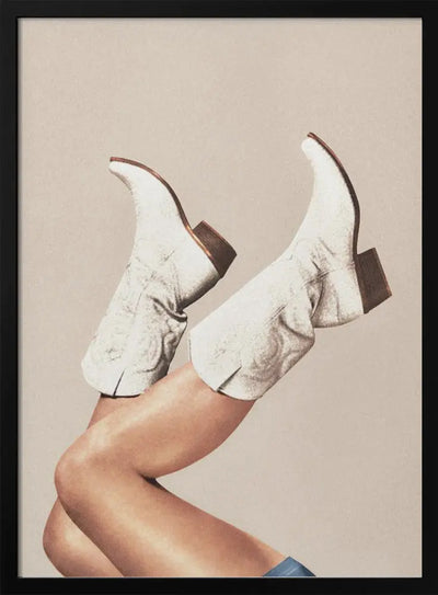 These Boots - Neutral / Beige - Stretched Canvas, Poster or Fine Art Print I Heart Wall Art