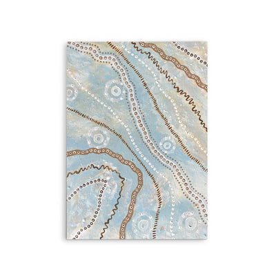 Bird Tracks In The Sky-  Blue Aboriginal Art Print by Holly Stowers - Canvas or Fine Art Dot Painting (Copy) (Copy) I Heart Wall Art Australia