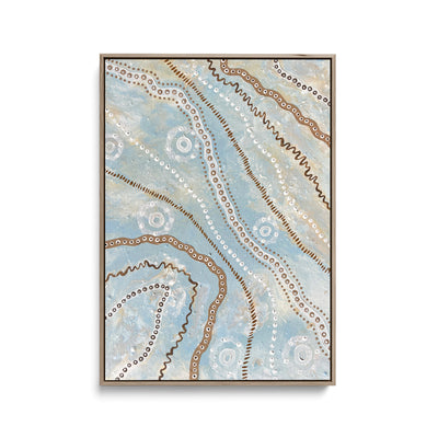 Bird Tracks In The Sky-  Blue Aboriginal Art Print by Holly Stowers - Canvas or Fine Art Dot Painting (Copy) (Copy) I Heart Wall Art Australia