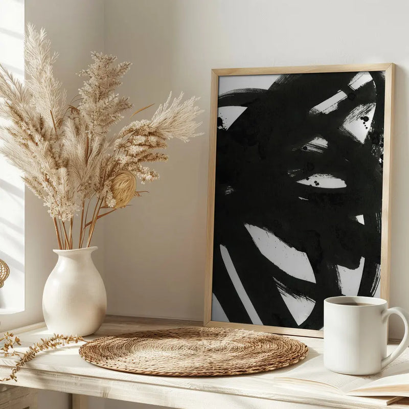 Black On White 1 - Stretched Canvas, Poster or Fine Art Print I Heart Wall Art