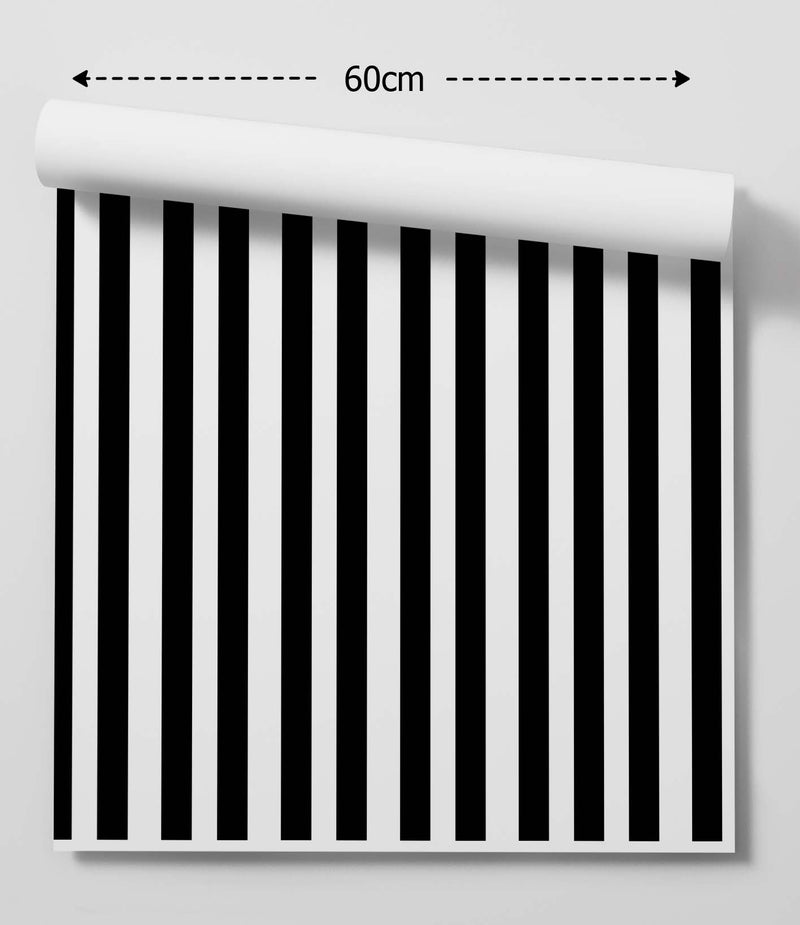Black and White Stripe - Thick Black and and White Striped Removable Wallpaper I Heart Wall Art Australia