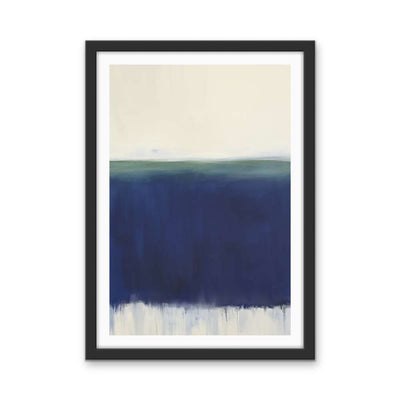 The Ocean Between Us - Blue Abstract Stretched Canvas, Poster or Fine Art Print I Heart Wall Art