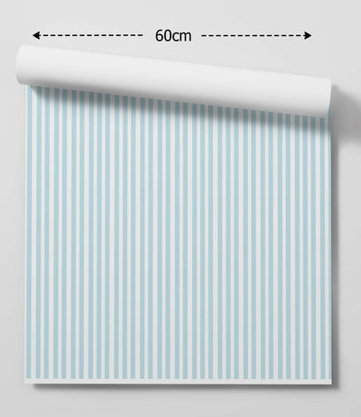 Blue Pinstripe - Thin Stripe Blue and White Wallpaper I Heart Wall Art Australia