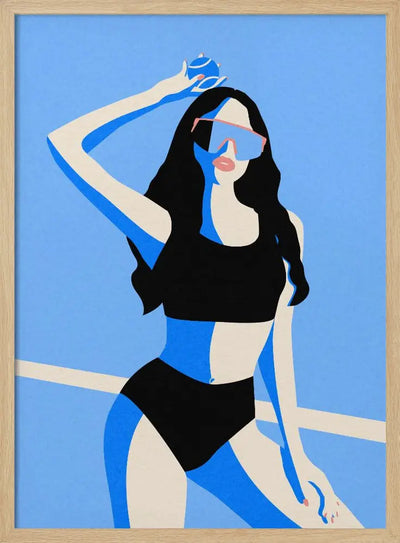 Blue Sport Girl - Stretched Canvas, Poster or Fine Art Print I Heart Wall Art