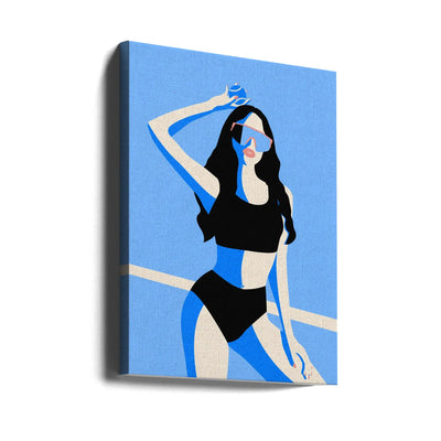 Blue Sport Girl - Stretched Canvas, Poster or Fine Art Print I Heart Wall Art