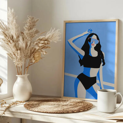 Blue Sport Girl - Stretched Canvas, Poster or Fine Art Print I Heart Wall Art