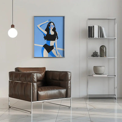 Blue Sport Girl - Stretched Canvas, Poster or Fine Art Print I Heart Wall Art