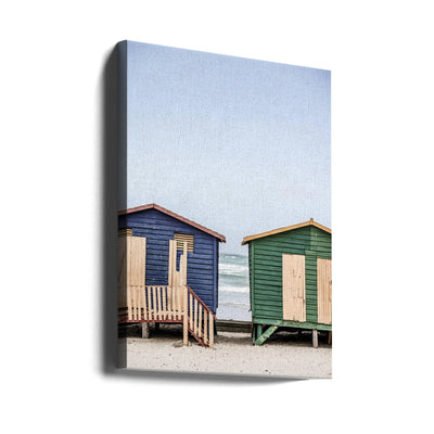 Blue & Green Hut - Stretched Canvas, Poster or Fine Art Print I Heart Wall Art