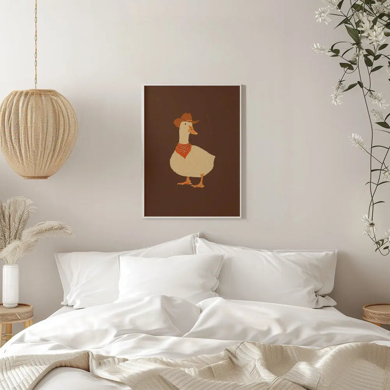 Bo the Cowboy Duck - Stretched Canvas, Poster or Fine Art Print I Heart Wall Art