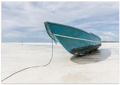 Boat at the beach - Stretched Canvas, Poster or Fine Art Print I Heart Wall Art