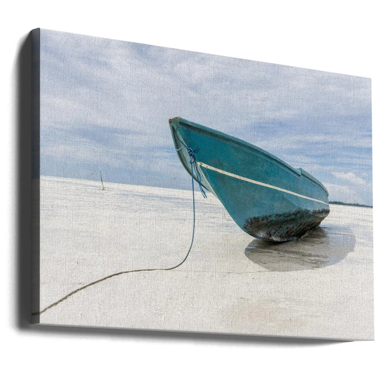 Boat at the beach - Stretched Canvas, Poster or Fine Art Print I Heart Wall Art