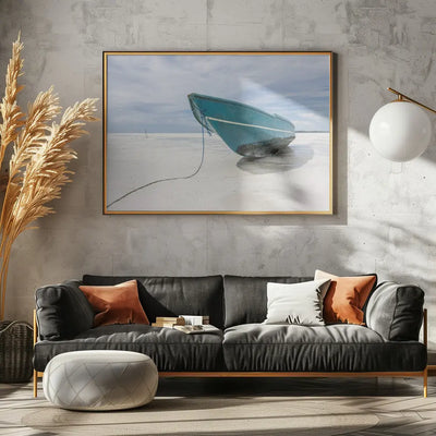 Boat at the beach - Stretched Canvas, Poster or Fine Art Print I Heart Wall Art