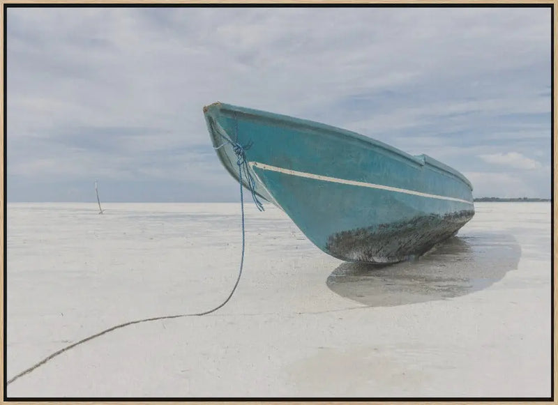 Boat at the beach - Stretched Canvas, Poster or Fine Art Print I Heart Wall Art