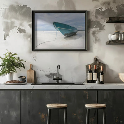 Boat at the beach - Stretched Canvas, Poster or Fine Art Print I Heart Wall Art