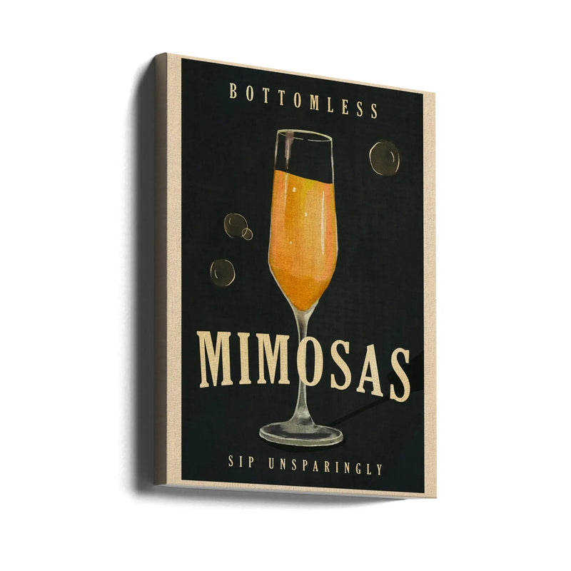 Bottomless Mimosas Brunch Prosecco &amp; Champagne Art - Stretched Canvas, Poster or Fine Art Print I Heart Wall Art