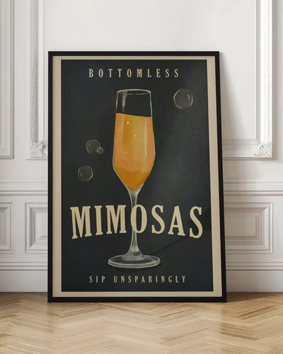 Bottomless Mimosas Brunch Prosecco &amp; Champagne Art - Stretched Canvas, Poster or Fine Art Print I Heart Wall Art