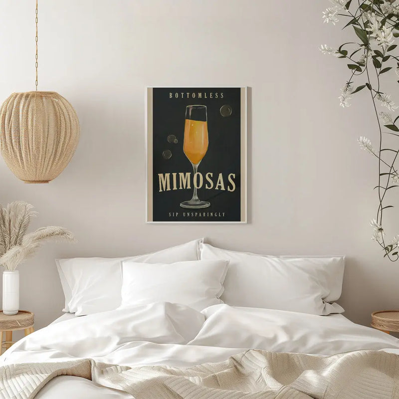 Bottomless Mimosas Brunch Prosecco &amp; Champagne Art - Stretched Canvas, Poster or Fine Art Print I Heart Wall Art