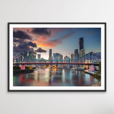 Brisbane At Night - Story Bridge Brisbane RIver Photographic Art Print - I Heart Wall Art - Poster Print, Canvas Print or Framed Art Print