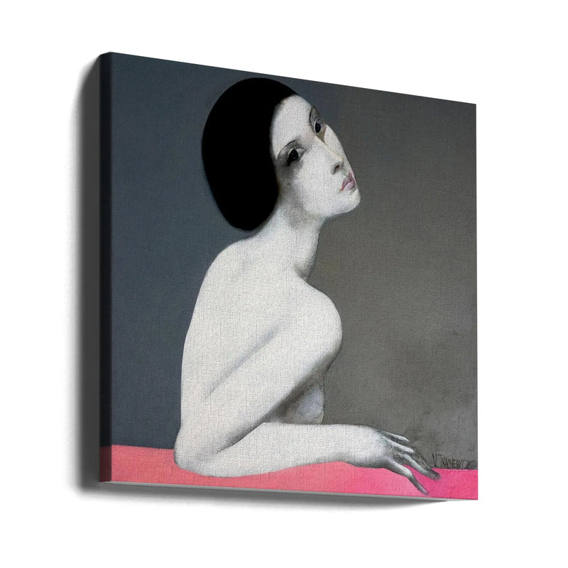 Brunette - Square Stretched Canvas, Poster or Fine Art Print I Heart Wall Art