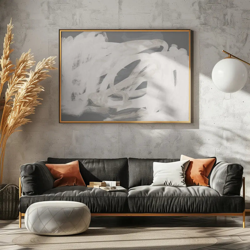 Brushstrokes Neutral Softtones - Stretched Canvas, Poster or Fine Art Print I Heart Wall Art