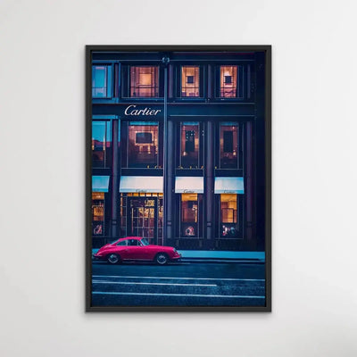 Buying Luxury - Photographic Print Showing Elegant Car Parked Outside Cartier Boutique - I Heart Wall Art - Poster Print, Canvas Print or Framed Art Print