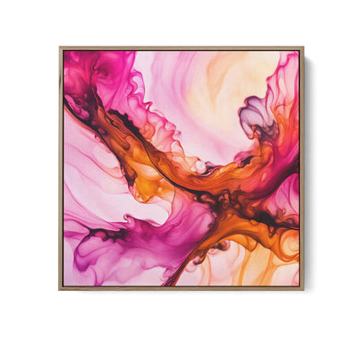 Chasm- Alcohol Ink-Style Colourful Abstract Print in Orange and Pink I Heart Wall Art Australia